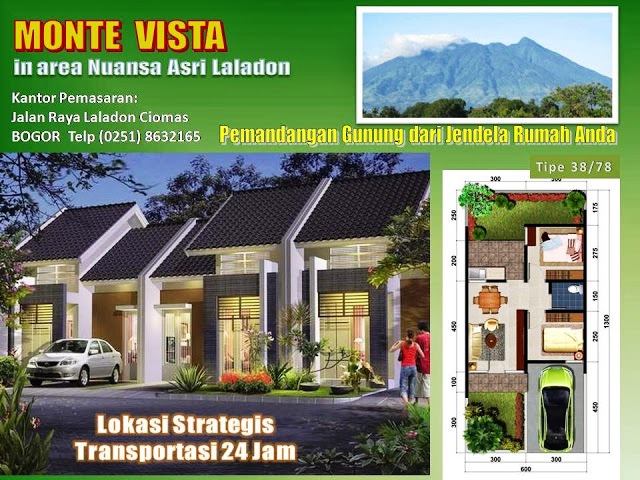 Rumah Bogor Monte Vista di jalan Raya Laladon Lokasi strategis Jalan Raya Laladon Ciomas Endeh 0895 1001 5401 dan 0858 8286 2004